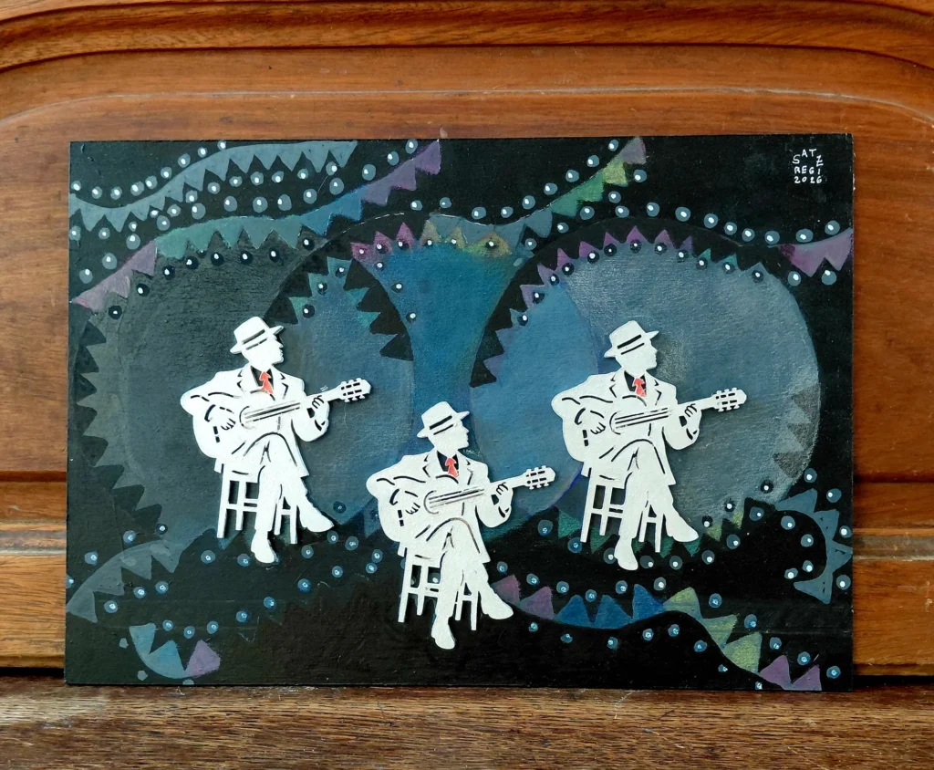 Obra «Tres guitarras en la noche» de Regina Satz